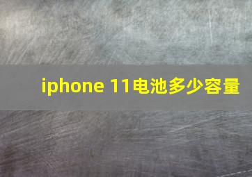 iphone 11电池多少容量